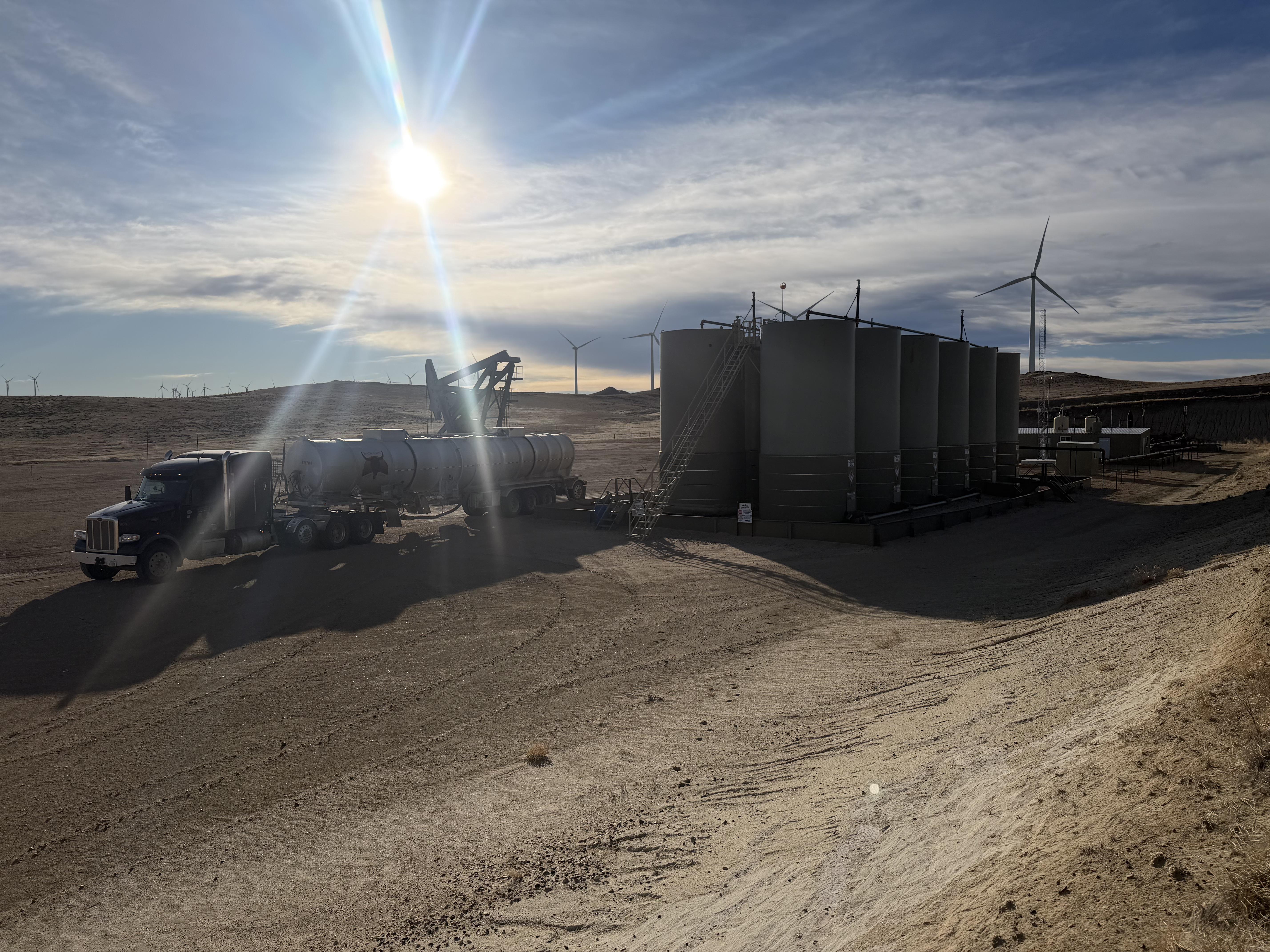 Badlands Tank Lines driver at well pad